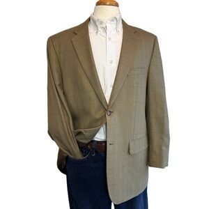 Joseph & Feiss Brown Blazer 42R 2 Button Sport Coat Suit Jacket Wool Silk‎